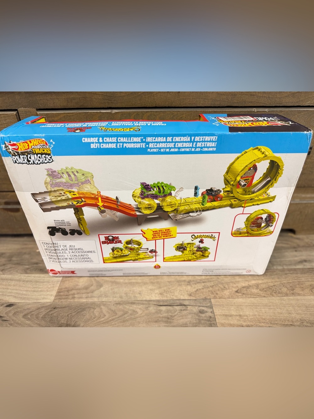 Hot Wheels Monster Trucks Power Smashers Charge & Chase Challenge Track Set NIB - Picture 6 of 9